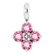 Platinum Round Natural Pink Tourmaline Youth Birthstone Necklace or Pendant