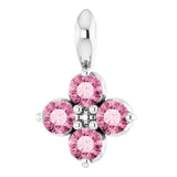 Platinum Round Natural Pink Tourmaline Youth Birthstone Necklace or Pendant