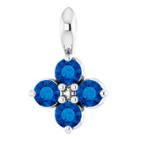 Platinum Round Natural Blue Sapphire Youth Birthstone Necklace or Pendant