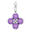 Platinum Round Natural Amethyst Youth Birthstone Necklace or Pendant