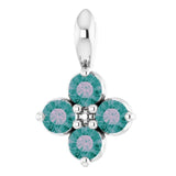 14K Gold Round Natural Alexandrite Youth Birthstone Necklace or Pendant - White Gold