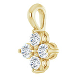 14K Gold Round Natural White Sapphire Youth Birthstone Necklace or Pendant II - Yellow Gold - view 2