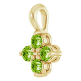14K Gold Round Natural Peridot Youth Birthstone Necklace or Pendant II - Yellow Gold - view 2