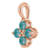 14K Gold Round Natural Alexandrite Youth Birthstone Necklace or Pendant - Rose Gold - view 2
