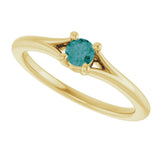 14K Gold Round Lab-Grown Alexandrite Youth Solitaire Ring - Yellow Gold - view 10
