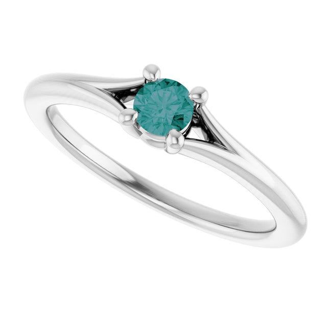 Platinum Round Lab-Grown Alexandrite Youth Solitaire Ring - view 10