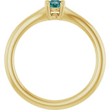 14K Gold Round Lab-Grown Alexandrite Youth Solitaire Ring - Yellow Gold - view 7