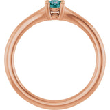 14K Gold Round Lab-Grown Alexandrite Youth Solitaire Ring - Rose Gold - view 7