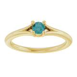 14K Gold Round Lab-Grown Alexandrite Youth Solitaire Ring - Yellow Gold - view 8