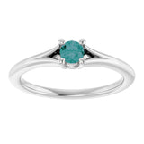 14K Gold Round Lab-Grown Alexandrite Youth Solitaire Ring - White Gold - view 8