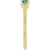 14K Gold Round Lab-Grown Alexandrite Youth Solitaire Ring - Yellow Gold - view 9
