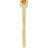 14K Gold Round Natural Citrine Youth Solitaire Ring - Yellow Gold - view 9