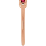 14K Gold Round Lab-Grown Ruby Youth Solitaire Ring - Rose Gold - view 9