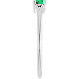 Platinum Round Lab-Grown Emerald Youth Solitaire Ring - view 9