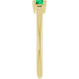 14K Gold Round Lab-Grown Emerald Youth Solitaire Ring - Yellow Gold - view 9