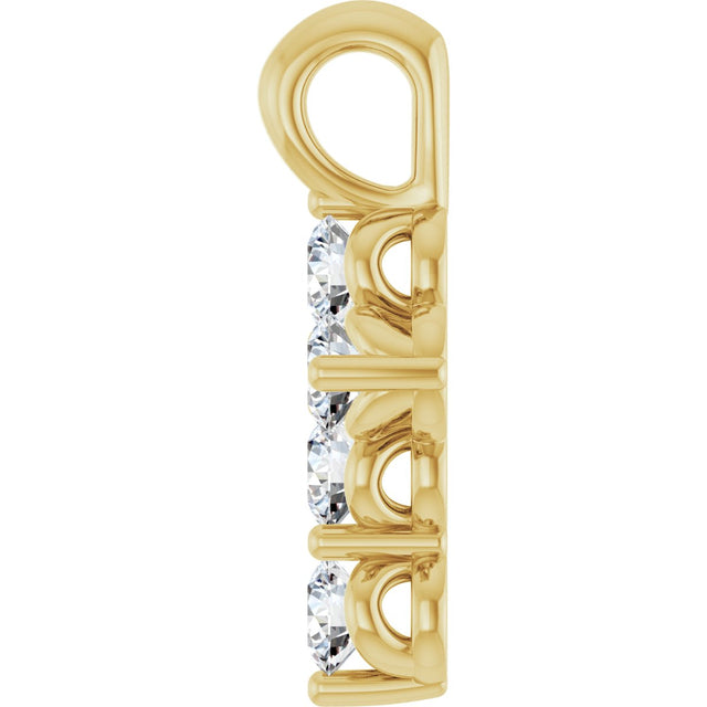 14K Gold Round Natural Diamond Accented Cross Necklace or Pendant – 11.5x6.1mm - Yellow Gold - view 6