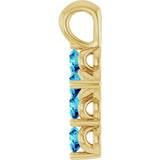 14K Gold Round Natural Blue Zircon Accented Cross Necklace or Pendant - Yellow Gold - view 6