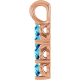 14K Gold Round Natural Blue Zircon Accented Cross Necklace or Pendant - Rose Gold - view 6