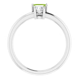 Platinum Natural Peridot & Natural White Sapphire Multi-Stone Ring - view 2