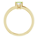14K Gold Natural Peridot & Natural White Sapphire Multi-Stone Ring - Yellow Gold - view 2