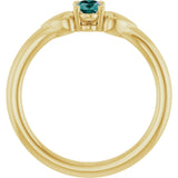 14K Gold Oval Lab-Grown Alexandrite Youth Heart Ring - Yellow Gold - view 7