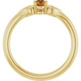 14K Gold Oval Natural Citrine Youth Heart Ring - Yellow Gold - view 7