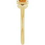 14K Gold Oval Natural Citrine Youth Heart Ring - Yellow Gold - view 9