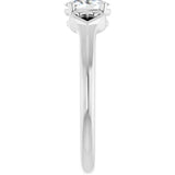 Platinum Oval Natural White Sapphire Youth Heart Ring - view 9
