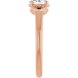 14K Gold Oval Natural White Sapphire Youth Heart Ring - Rose Gold - view 9