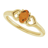 14K Gold Oval Natural Citrine Youth Heart Ring - Yellow Gold - view 10