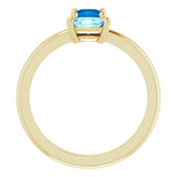 14K Gold Oval Natural Blue Sapphire & Natural Aquamarine Two-Stone Ring - Yellow Gold - view 2