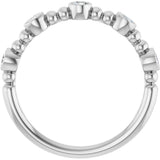 Platinum Round Natural Diamond Stackable Bead Ring – 2.5mm Stones - view 7