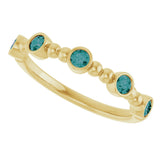 14K Gold Round Lab-Grown Alexandrite Stackable Bead Ring - Yellow Gold - view 10