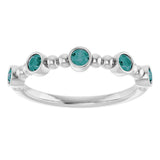 14K Gold Round Lab-Grown Alexandrite Stackable Bead Ring - White Gold - view 8