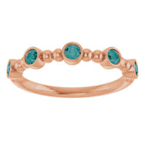 14K Gold Round Lab-Grown Alexandrite Stackable Bead Ring - Rose Gold - view 8