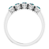Platinum Round Lab-Grown Alexandrite Five-Stone Bezel-Set Ring - view 7