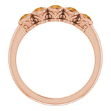 14K Gold Round Natural Citrine Five-Stone Bezel-Set Ring - Rose Gold - view 7