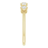 14K Gold Round Natural Diamond Five-Stone Bezel-Set Ring – 2.5mm Stones - Yellow Gold - view 9