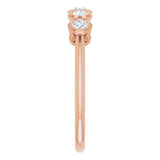 14K Gold Round Natural Diamond Five-Stone Bezel-Set Ring – 2.5mm Stones - Rose Gold - view 9