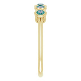 14K Gold Round Lab-Grown Alexandrite Five-Stone Bezel-Set Ring - Yellow Gold - view 9