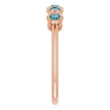 14K Gold Round Natural Alexandrite Five-Stone Bezel-Set Ring - Rose Gold - view 9