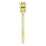 14K Gold Round Natural Peridot Five-Stone Bezel-Set Ring - Yellow Gold - view 9