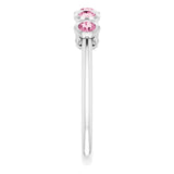 Platinum Round Natural Pink Tourmaline Five-Stone Bezel-Set Ring - view 9