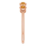 14K Gold Round Natural Citrine Five-Stone Bezel-Set Ring - Rose Gold - view 9