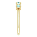 14K Gold Round Natural Blue Zircon Five-Stone Bezel-Set Ring - Yellow Gold - view 9
