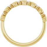 14K Gold Round Natural Diamond Accented Stackable Heart Ring - Yellow Gold - view 7