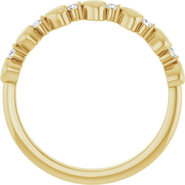 14K Gold Round Natural Diamond Accented Stackable Heart Ring - Yellow Gold - view 7