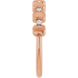 14K Gold Round Natural Diamond Accented Stackable Heart Ring - Rose Gold - view 9