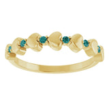 14K Gold Round Natural Alexandrite Accented Stackable Heart Ring - Yellow Gold - view 8