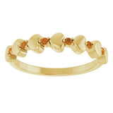 14K Gold Round Natural Citrine Accented Stackable Heart Ring - Yellow Gold - view 8